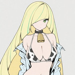 Lusamine - Cow bikini (Lusamine / Elsa-Mina / ルザミーネ / 루자미네 / 露莎米奈) - Image 2