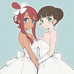 Skyla & Professor Juniper - Wedding dress (Skyla / Carolina / フウロ / 풍란 / 風露 & Professor Juniper / Prof. Keteleeria / アララギ博士 / 주박사 / 紅豆杉博士) - Image 9