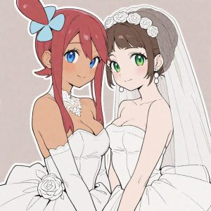 Skyla & Professor Juniper - Wedding dress (Skyla / Carolina / フウロ / 풍란 / 風露 & Professor Juniper / Prof. Keteleeria / アララギ博士 / 주박사 / 紅豆杉博士) - Image 6