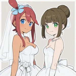 Skyla & Professor Juniper - Wedding dress (Skyla / Carolina / フウロ / 풍란 / 風露 & Professor Juniper / Prof. Keteleeria / アララギ博士 / 주박사 / 紅豆杉博士) - Image 4